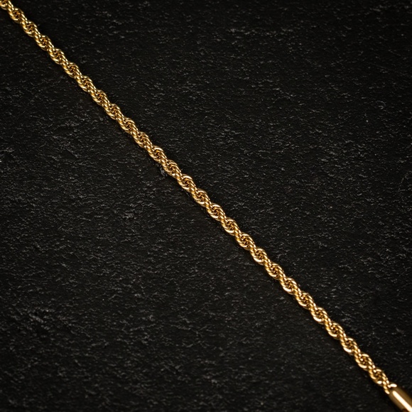 Men's Gold Plated 316 Stainless Steel Hip Hop Twisted Rope Chain Bracelet - Picture 3 of 4